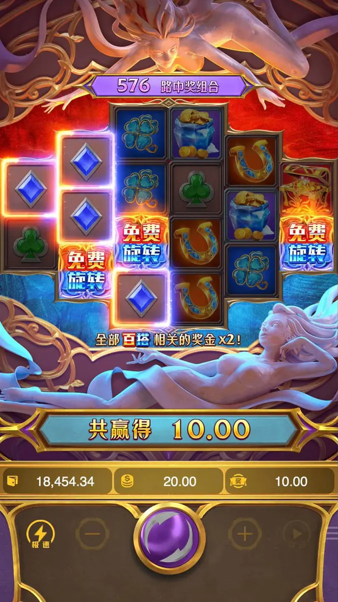 冰火雙嬌(Guardians of Ice & Fire):PG SOFT 神話風格六軸老虎機 - 特色功能畫面